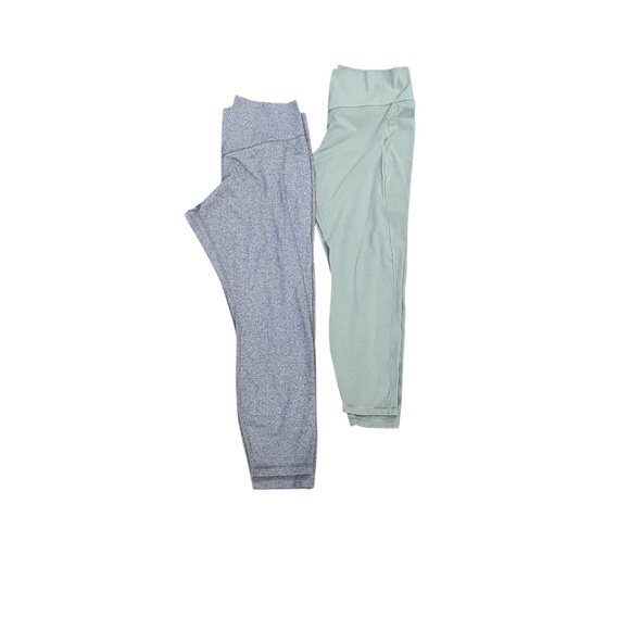Members Mark Set Of Two Woman's Leggings, Size XXL Gray and Green - Picture 1 of 4